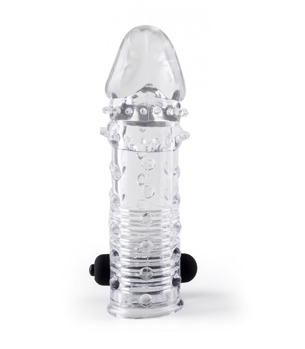 GUAINA PER PENE REALISTICA S11 TRASPARENTE 15'5 CM CON VIBRAZIONE